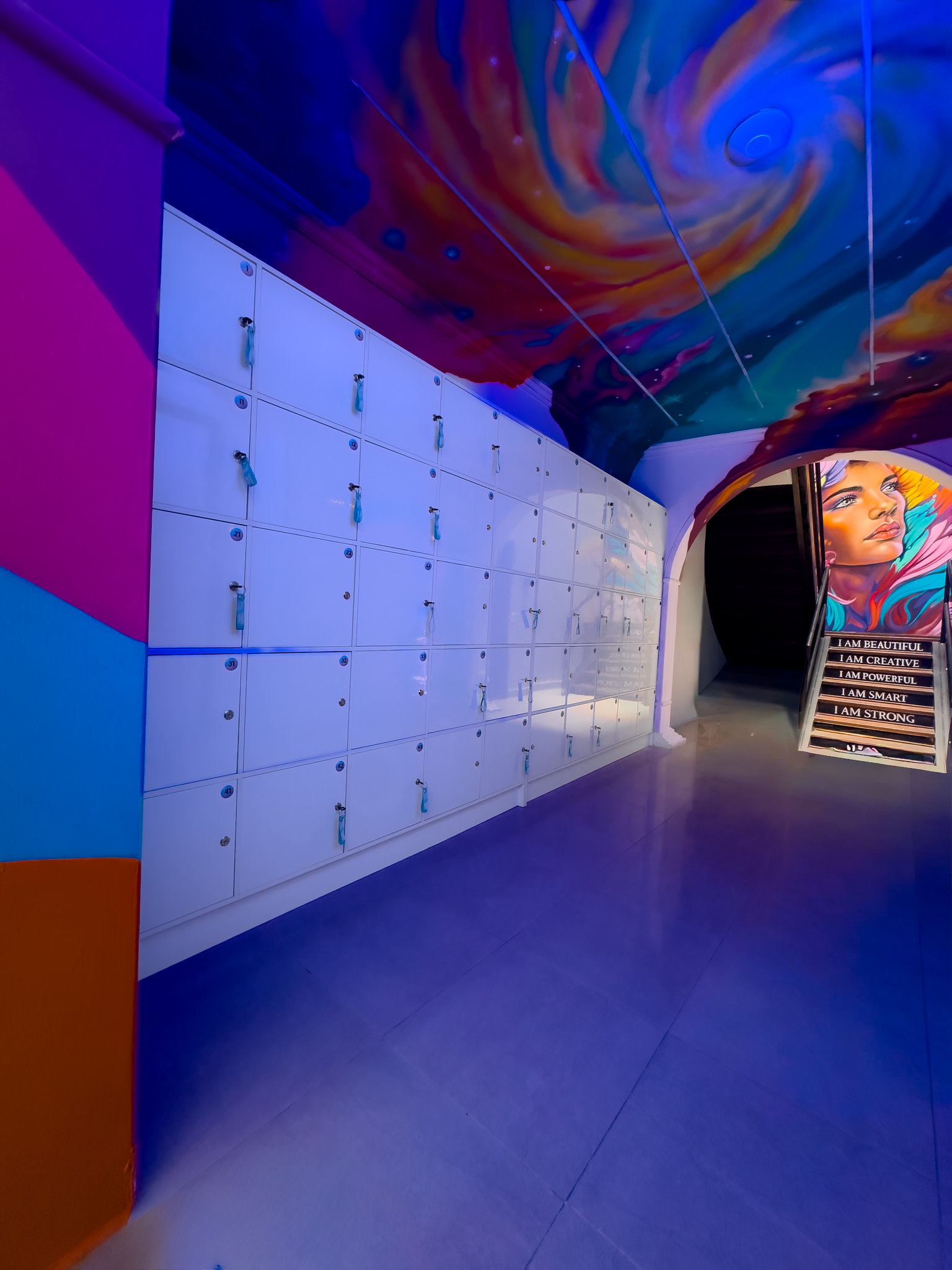 Branded studio hallway