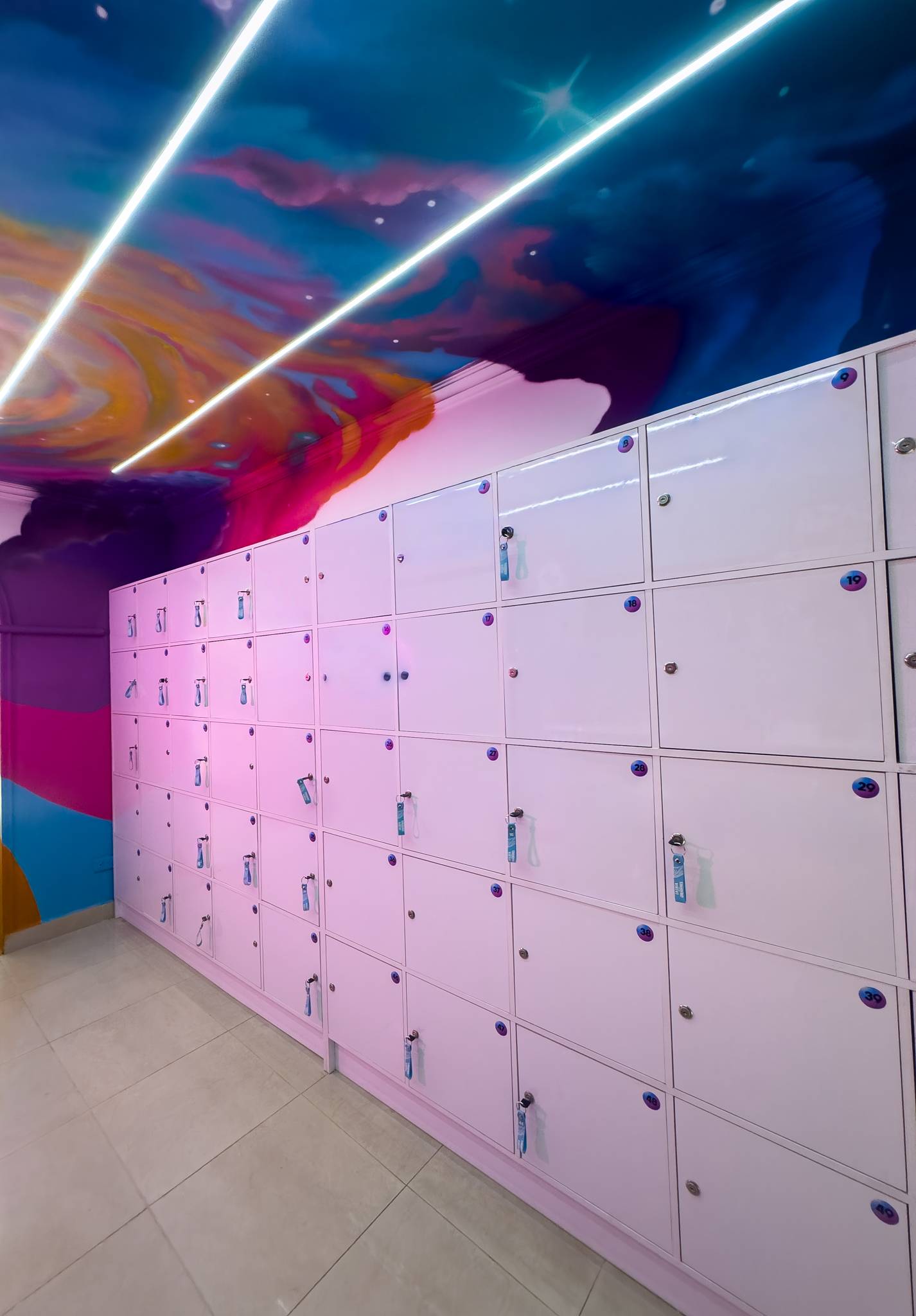 Creator locker room inside the studio